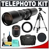 Phoenix 500mm Telephoto Lens with 2x Teleconverter (=1000mm) + Case + Tripod + Cleaning Kit for Nikon D40, D60, D5000, D300, D3, D700, D90, D3000, D3100, D300s & D3s Digital SLR Cameras