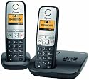 Gigaset A400A Duo Schnurlostelefon und zusätzliches Mobilteil (4.32 cm (1.7 Zoll) Grafik-Display, Freisprechfunktion, Anrufbeantworter) schwarz