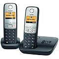 Gigaset A400A Duo Schnurlostelefon und zus�tzliches Mobilteil (4.32 cm (1.7 Zoll) Grafik-Display, Freisprechfunktion, Anrufbeantworter) schwarz