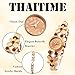 THAITIME Womens Ladies Bronze Stainless Watches Butterfly Bracelet with Gem Elegant Waterproof Wrist Watches