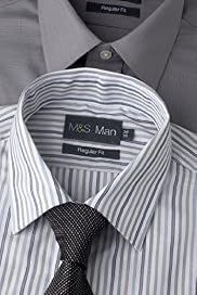 2 Pack Easycare Plain & Striped Shirts with Tie