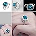 Yoursfs Sparkly 1.5ct Cubic Zirconia CZ Blue Topaz Cushion Cut Anniversary Engagement Ring