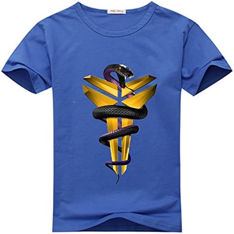 Guangyong Li Intresting Lakers Kobe Bryant Logo Youth T-Shirts Navy Blue Size M(10-12Y,Chest:84cm)