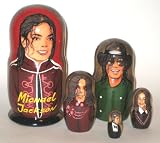 Michael Jackson Russian Nesting Doll Hand Made 5 Pcs / 6 - 7 in * #m1v1