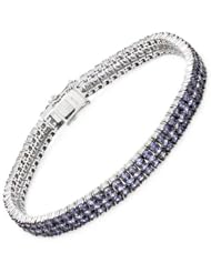 Sterling Silver 13.3 CTW Tanzanite Women Bracelet. Length 8.5 in. Total Item weight 28.5 g.