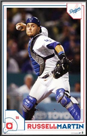 Los Angeles Dodgers- Russell Martin Lamina Framed Poster Print, 22x34
