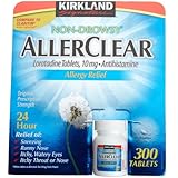 Kirkland Non-Drowsy AllerClear Lortadine Tablets, (10 mg) Antihistamine, 300-Count Tablets