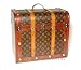 15.75 in l x 9.8 in w x 14 in ht, Wood Leather Embossed Wine Holder, Carrier Trunk