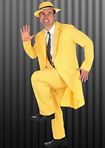 Adulto 20s Zoot Suit giallo Gangster Costume XL (44-46