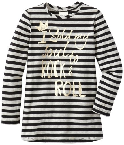 Diesel Girls 2-6X Tehity Long Sleeve Jersey Stripe  Rock And Roll Tee Shirt