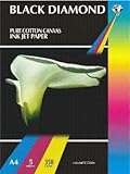 Black Diamond Pure 100% Cotton A3 Canvas 350gsm, 5 Sheets - For Inkjet Printers