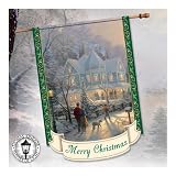 Thomas Kinkade Merry Christmas Flag Banner