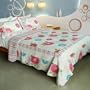 [Pink Fairy Tale] 100% Cotton 3PC Vermicelli-Quilted Patchwork Quilt Set (Full/Queen Size)