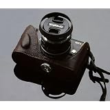 Genuine Leather Half Case for Panasonic GF1 GF-1 Dark Brown