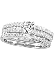 0.97CTW DIAMOND 0.40CTW ROUND CENTER BRIDAL SET