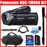 Panasonic HDC-TM900K HDCTM900 K 3 MOS 3D Compatible Camcorder with 32GB Internal Flash Memory (Black) + 16GB Memory Card + Memory Reader + Protective Camcorder Case + Monopod And More