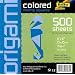 Origami- Colored Folding Squares Giant Pack of 500 6x6 Inch Sheets