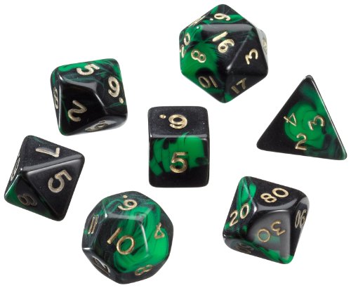 Pegasus Spiele 207204XX - W&uuml;rfel, Oblivion: Gr&uuml;n, 7er-Set in Acrylbox Preisvergleich