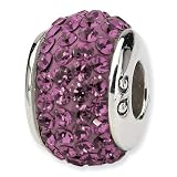 Sterling Silver February Full Swarovski Crystal Bead