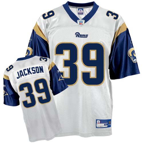Reebok St. Louis Rams Steven Jackson Replica White Jersey Medium