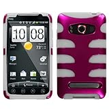 MyBat HTC EVO 4G Fishbone Phone Protector Cover - Metallic Hot Pink/T-Clear ....
