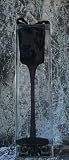 Tall Glass Flocked Candle Holder Black on Black