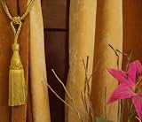 Review Indian Selections  / Pair Golden handmade Curtain Tieback / Tiebacks