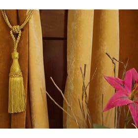 Pair Golden handmade Curtain Tieback Tiebacks