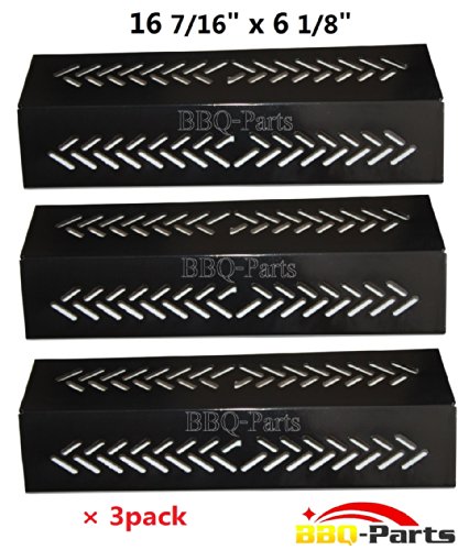 bbq-parts PPD641 (3-pack) Porcelain Steel Heat Plate, Heat Shield, Heat Tent, Burner Cover, Vaporizor Bar, and Flavorizer Bar Replacement for Select Gas Grill Models by Broil-Mate, GrillPro and Others (16 7/16