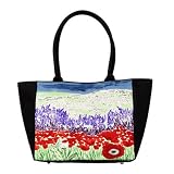 Madison, Eco Friendly Medium Tote Bag with "Poppy" Painting by Artist Kiara Sausedo