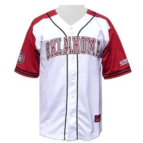 Buy Colosseum Oklahoma Sooners Slugger Embroidered Baseball Jersey by GametimeUSA