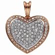 Two Tone Ample Diamond Heart Fashion Pendant