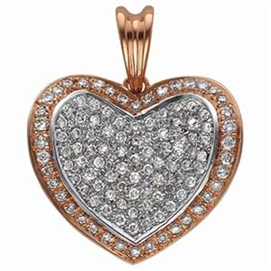 Two Tone Ample Diamond Heart Fashion Pendant