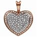 Two Tone Ample Diamond Heart Fashion Pendant