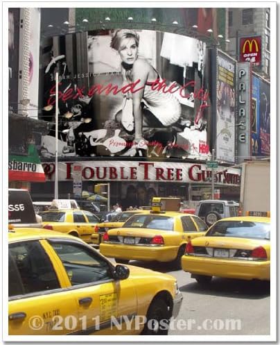Yellow Cabs On Times Square I, New York - 20 x 25 inch Art Giclee Photo Print Poster By Igor Maloratsky