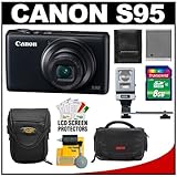 Canon PowerShot S95 10 MP Digital Camera with 8GB Card + Battery + Case + F ....
