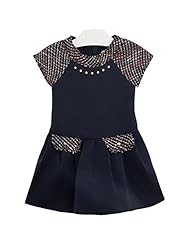 Girls Cap Sleeves Pleated Elastane/Polyester/Tweed/Viscose/Knit  Dress