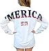 Merica Stadium Jersey USA Unisex Size Long Sleeve T Shirt with Front Pocket