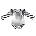 Infant Baby Girls Long Sleeves Striped Lace Romper
