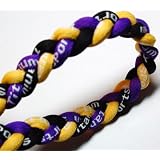 20" Purple/Yellow/Black Titanium Sport Tornado Baseball/Softball Necklace