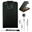 Protective Durable Stylish Synthetic Leather Case for Apple iPod Touch 4G 4th Generation (Fits perfect with all iPod Touch 4 Models) + Includes a Crystal Clear High Quality HD Noise Filter Earbuds Earphones Headphones 3.5mm Jack