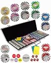 11.5 Gram Clay Composite Gambling Poker Chip Chipset with Case (650 Casino Suite).
