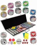 11.5 Gram Clay Composite Gambling Poker Chip Chipset with Case (650 Casino Suite).