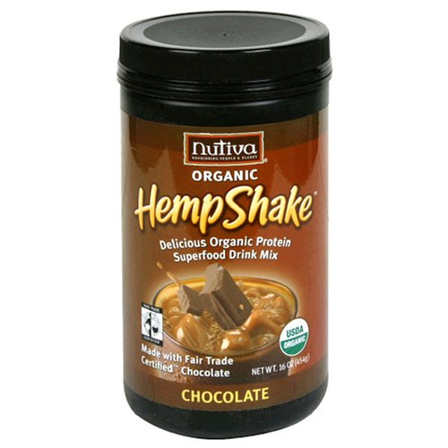 Nutiva Organic HempShake Mix, Chocolate, 16-Ounce Canister (Pack of 2) by Nutiva