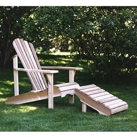 ATC - AAO21u Adirondack Chair and Ottoman Set -Clear Grade A - Western Red Cedar by