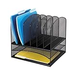 Safco Mesh Desk Organizer with Two Horizontal and Six Upright Sections (3255BL)