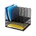 Safco Mesh Desk Organizer with Two Horizontal and Six Upright Sections (3255BL)