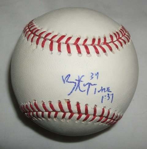 Bryce Harper Autographed Major League Baseball W/PROOF, Picture of Bryce Signing For Us, Washington Nationals, #1 Pick, The Chosen One