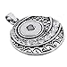 Souarts Antique Silver Color Flower Rhinestone Snap Button Jewelry Charm Pendant for DIY Bracelet (Silver 1)
