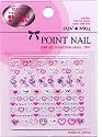 POINT NAIL - SILVER/LIGHT PINK/WHITE HEARTS